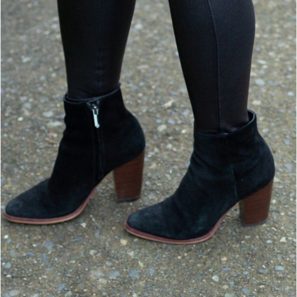 NEW Sam Edelman Mari Black Suede Leather Bootie 9.5AN 9.6 BOOTS